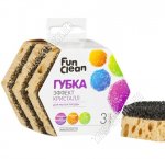 Губка для посуды 3шт (90х80х30мм) 6-ти угольная (35) 