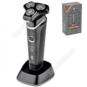 Бритва эл. роторная (аккум) 5Вт на под-ке-зарядка, 1400мАч, черный (12) 