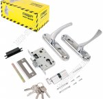 СТАНДАРТ Замок врезной, с/руч, д/деревян.двери толщ. до 4см,1ригель,защёлк, сталь корпус, хром, 103/50В верт.СР (1)