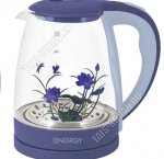 Чайник стекло 2,0л 1500Вт диск,автооткл,защ.от перегр.,внутр.подсветка, рис.меняет цвет при нагрев.