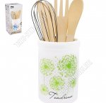 Нежность/Зеленые одуваны Подставка для столовых приборов h12 d8см, п/у (36)