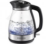 Чайник стекло 1,7л 2200Вт диск,черный (8) 