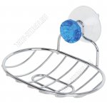 .БРИЛЛИАНТ синий Мыльница настен,овал L14х10см,хром.сталь,камни,крепл.присоск (10) 