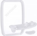 Н-р Оптима Зеркало прям.34,5х51,5см, бел. пол.с подстак.д/зуб.паст+3отд.д/зуб.щет,мыльн,2 дв.крюч (5) 