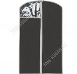 Чехол для одежды BLACK на молнии (60х120см) синтетический материал+ПВХ окно, упаковка пакет с подвесом (1/25)