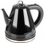 Чайник нержавеющая сталь 1,2л 950т диск, автоотключение, защита без воды, поворот на 360`, цвет черный (12) 
