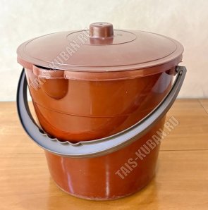 Ведро хоз-ное с кр 10л (d28 h24см) коричневое (10) 