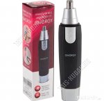 Ф,Триммер (д/носа,ушей), нержавеющее лезвие, защитный колпачок, прорезиненное покрытие, пит.1*АА(не в комп-те), черный/серый 