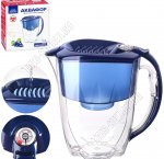 Фильтр-кувшин ПРЕСТИЖ 2,8л тем.синий, объём очищ.воды 1.4л,крышка-слайдер,индик.ресурса (карт.В5,6,7,8)
