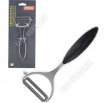 Moderno Овощечистка горизонтальное лезвие 14,5х6,5х0,6см, хромированный сплав цинка, прорезиненная ручка (36) 