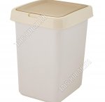 Ведро д/мусора с откид.крыш 25л латте,квадр (29,5х33,5 h42см) (4) 