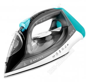 Утюг керам.подошв. 2400Вт д/воды 330мл,сер/бирюзов. (6) 