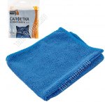 Салфетка микрофибра (30х30см) 200г/м2,б/разводов,синий (40/200) 