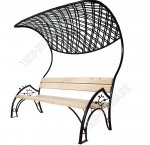 Скамейка со спинкой, навесом 