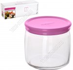 CESNI Банка пласт.крышка Н-р 3шт 0,65л, кр.розовая п/уп (6) 