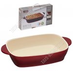 Керамика Форма прямоуг 2,4л бордо/крем (38х23 h6см) 2ручк,п/у (6)