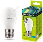 Ergolux-Шар E27 11Вт,холодный 4500Вт,световой поток 915Лм (аналог 95Вт обычной лампы) h92 d45мм (25)