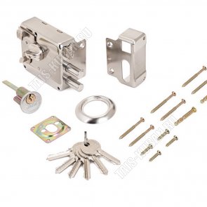 АЛЛЮР Замок накладной с вертушкой, никель (1) 