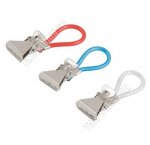 Прищепки для полотенец набор 10шт,нержавеющая сталь+пластик, с петлей (12) 