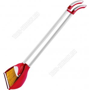 Набор Совок-бокс мягк.кром 24х18см +Веник L20см,ворс h12см,вертикал.руч.h74см,красн