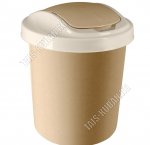 Ведро д/мусора круглый,с качающейся крышкой ,12л небесный (d28 h33см) (8) 