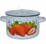 Клубника пудрово-голубой Кастрюля 2,9л (цилиндр)(8) 