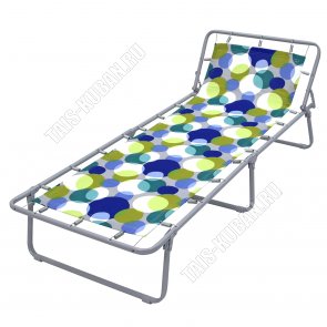 Раскладушка до 60кг ДЕТСКАЯ, жесткое основание ложе ТЕНТ/хлопок (1524х617мм) 