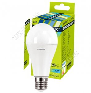 Ergolux-ЛОН E27 20Вт,дневн.4500К,светов.поток 1940Лм (аналог 190Вт обыч.лампы) h134 d65мм (10) 