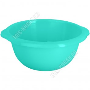 Таз круглый 6,5л с ручками, бирюза (d32 h14,5см) (40) 