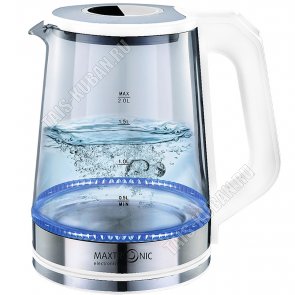 Чайник стекло 1,8л 1800Вт, LED подсветка, белый (12) 