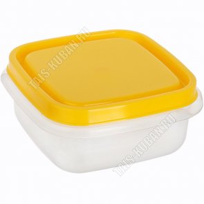 Контейнер желтый/прозр, квадр 0,26л (9х9 h4см) (42) 
