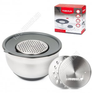 Миска (нержавеющая сталь) 3,0л d20см с тёркой (6) 
