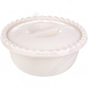 Миска бел.ротанг, с крышк 5,0л кругл.(d25,5 h13см) (20) 