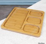 Бамбук Менажница квадратная 4-х секционная 26х26 h1,3см (48)