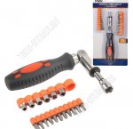 Н-р отвертка реверсивная с шарниром н-р 19предметов, блистер (48)(12) 