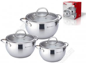 НАБОР Кастрюль ф.сфера, 3шт (2,1/2,9/3,8л d16/18/20см) (4) 
