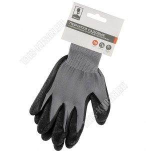 Перчатки для садовых работ 10 разм (XL) полиэстер с морщинистым латексным полуобливом (12) 