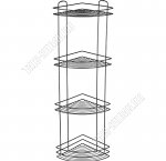 .BLACK черный Полка настен 4-х ярус,углов. (21х21 h82,5см) (4) 