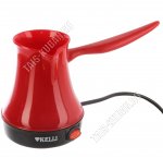 Кофеварка-турка эл. 400мл 800Вт, диск,защ.от перегр,красный (12) 