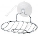Мыльница настен,овал (L14х10см) на присоск,хром сталь (10)