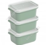 Контейнер прям Н-р 3шт х1,0л,олива, с крышк. (12х18 h8см) (12)