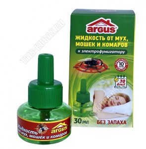 ARGUS Жидкость д/фумигатора 30мл б/запаха, 360час,полная гибель комар.через 30мин) (36) 