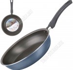 Сатин Сковорода d24 h5,5см ,синий/черн,овал борт,бакел.руч,толщ.ст.и дна 2мм 