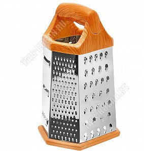 Терка 6-ти гран h23см, нерж.сталь,прорезин.дно,пласт.ручк 