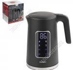 Чайник пластик+нерж 1,7л 1800Вт диск,2-ная стенка (внутри нерж.сталь), 4 t реж, черный (12)