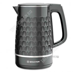 Чайник пластик+нерж. 1,7л 2200Вт 2-ная стенка (внутр.нерж сталь),черн (6) 