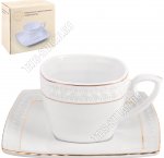 Чай- 2пр 240мл (чашка-квадр.дно,блюдце квадр) п/у