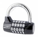БУЛАТ Замок навесной, кодовый, 6,5х3см, d7мм,черный (6)