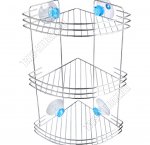 .БРИЛЛИАНТ синий Полка настен 3-х ярус,углов. (19х19 h40см) ,борт 3прута,дно-овал,крепл.присоск (6) 