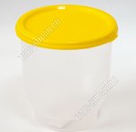 Контейнер желтый/прозр, кругл 1,0л (d12,5 h13см) (90) 